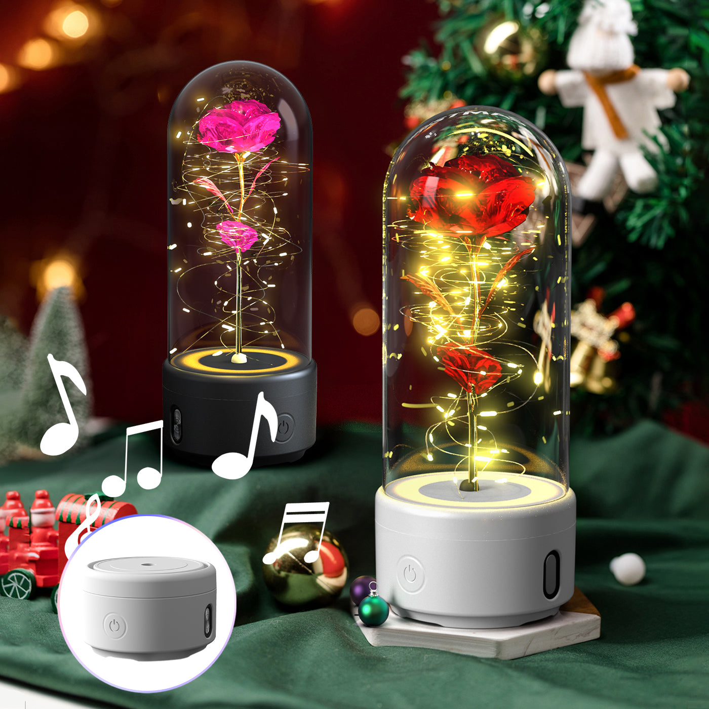 🌹 2-in-1 Rose LED Light & Bluetooth Speaker