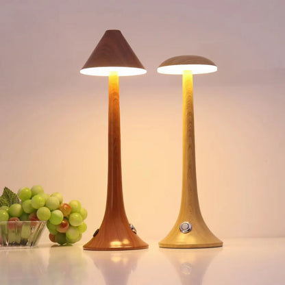 Wooden Style Rechargeable Table Lamp