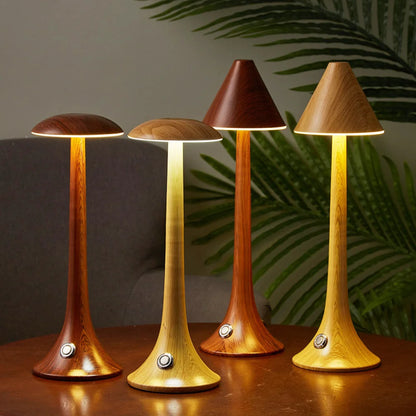 Wooden Style Rechargeable Table Lamp