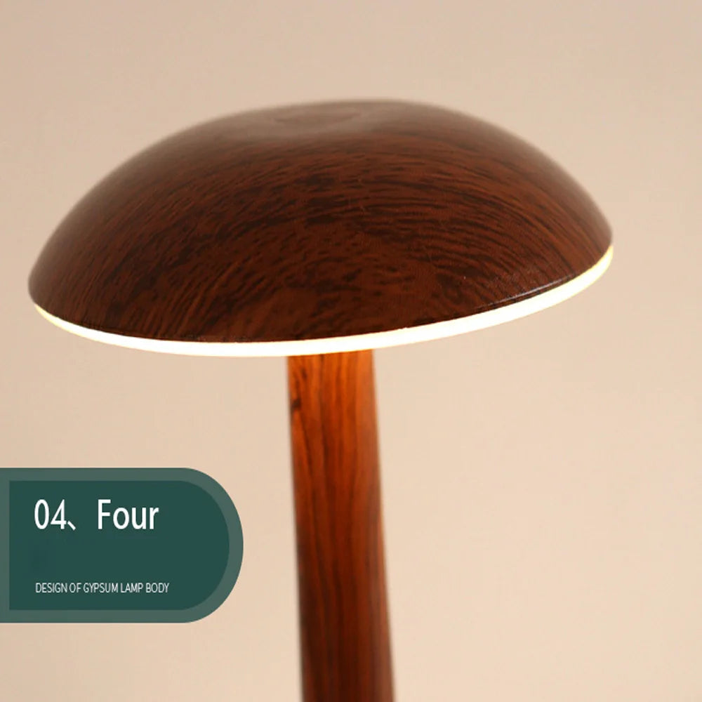 Wooden Style Rechargeable Table Lamp